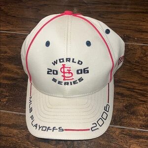 New Era Cream Cap with Red Accents